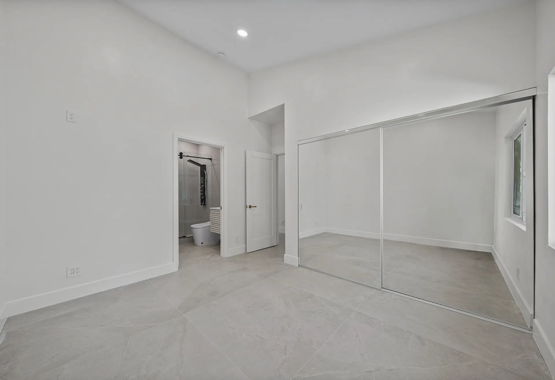 Bedroom with mirrored wardrobe: empty → furnished — BEFORE