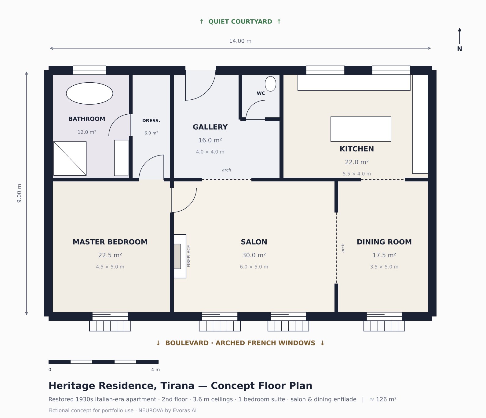 2D floor plan with room names and sizes