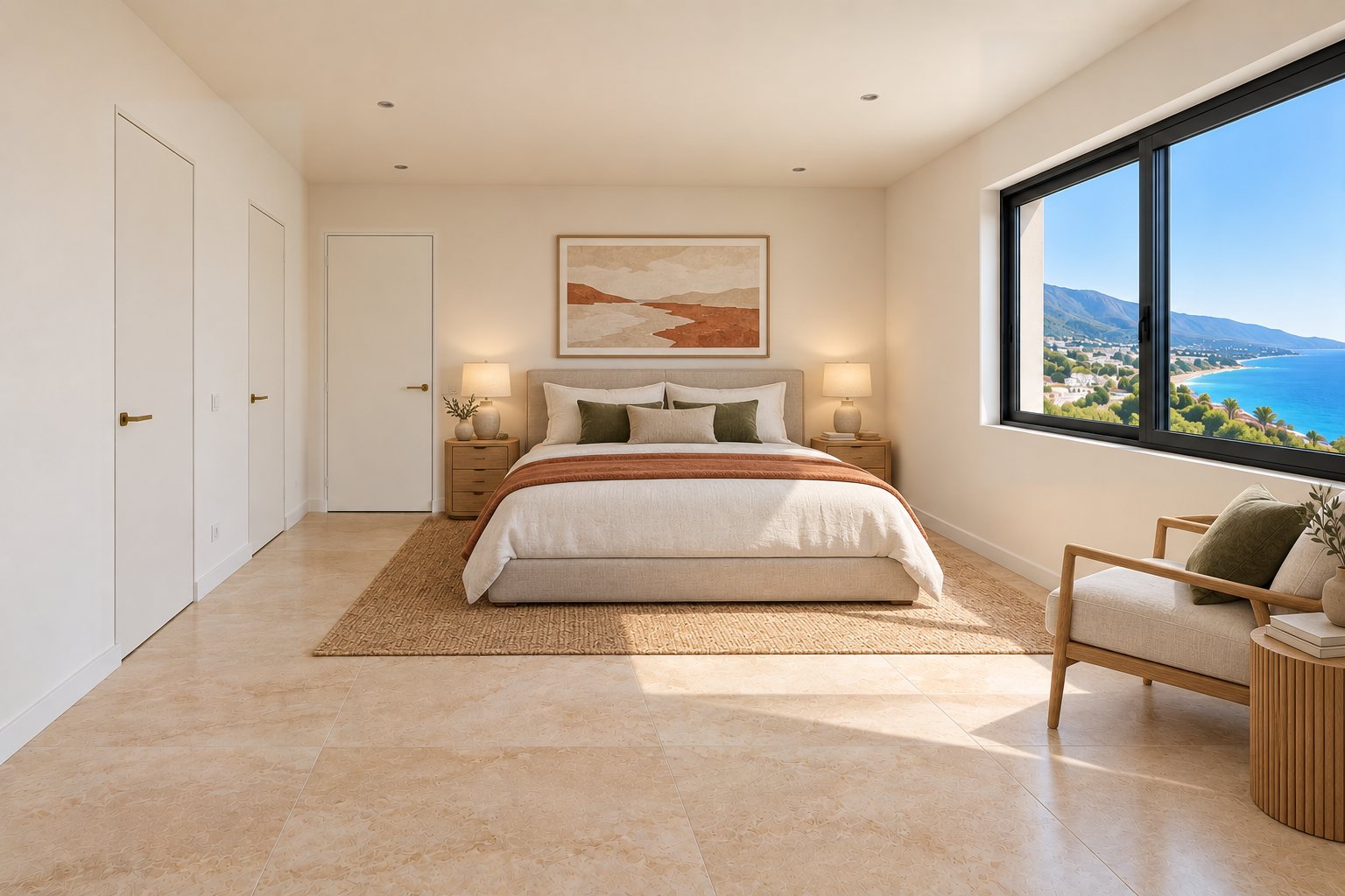 Master bedroom in the selected style